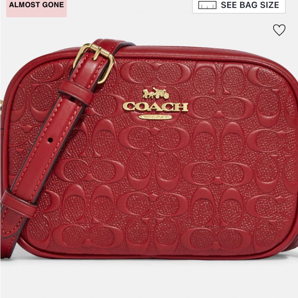 Red Coach signature mini camera bag - crossbody